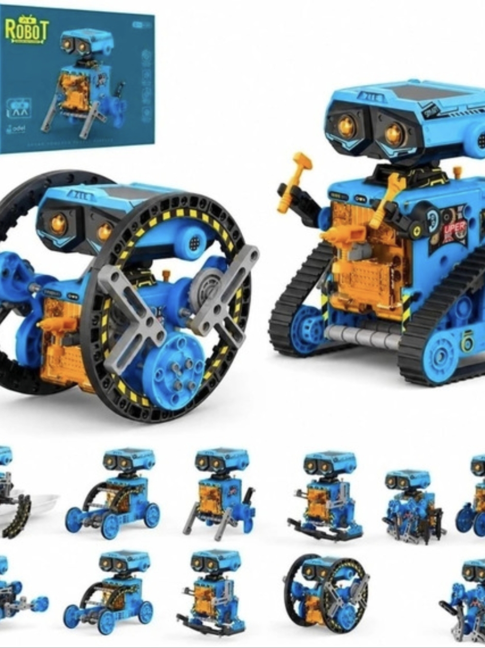 12-in-1 STEM Solar Robot Kit Science Building Toy Dual Power Solar Battery